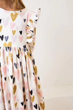 Load image into Gallery viewer, I HEART YOU RUFFLE TWIRL DRESS
