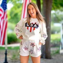 Load image into Gallery viewer, SIMPLY SOUTHERN  SEQUIN PULLOVER AND MATCHING SHORTS
