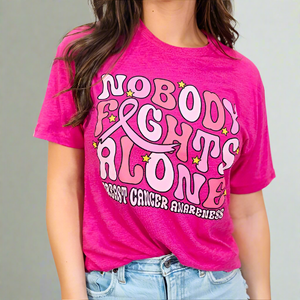 NOBODY FIGHTS ALONG CREW NECK TEE