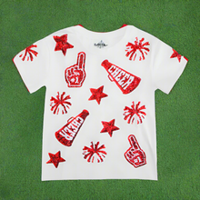 Load image into Gallery viewer, KIDS CHEER SHIRT - RED &amp; WHITE
