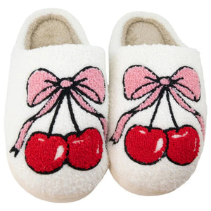 CHERRY BOW SLIPPERS