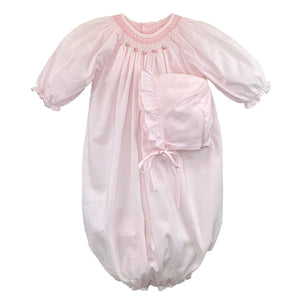 ELLIE SMOCKED PINK CONVERTIBLE ROMPER