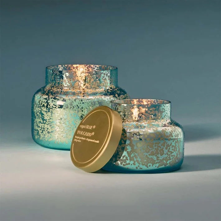 CAPRI BLUE PETITE AQUA OPALINE VOLCANO CANDLE - 19oz.