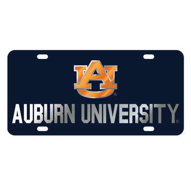 AU AUBURN UNIVERSITY  BLUE ACRYLIC TAG