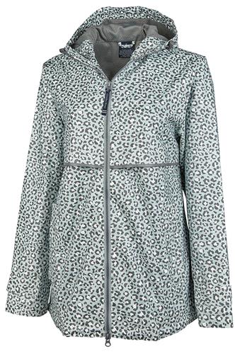 NEW ENGLAND RAIN JACKET - GREY SNOW LEOPARD