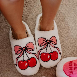 CHERRY BOW SLIPPERS