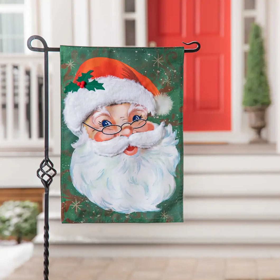 MERRY SANTA LINEN GARDEN FLAG