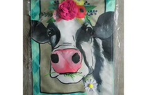 Load image into Gallery viewer, FLORAL CROWNED COW GARDEN FLAG
