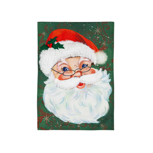 MERRY SANTA LINEN GARDEN FLAG