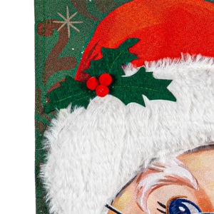 MERRY SANTA LINEN GARDEN FLAG