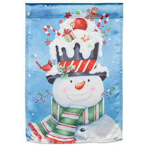 CHRISTMAS SNOWMAN LUSTRE HOUSE FLAG