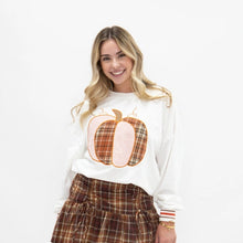 Load image into Gallery viewer, APPLIQUE PUMPKIN TOP - WHITE
