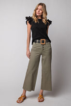 Load image into Gallery viewer, FADED OLIVE TWILL CROPPED  PANTS
