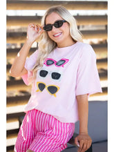 Load image into Gallery viewer, SUMMER SHADES ON PINK TEE

