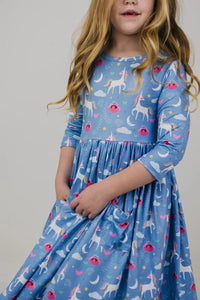 BLUE MOON POCKET TWIRL DRESS