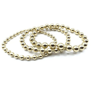 4mm+2mm4mm GOLD FILLED WATERPROOF 7" BRACELET