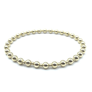 4mm+2mm4mm GOLD FILLED WATERPROOF 7" BRACELET