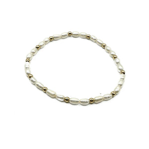 RICE PEARLS BRACELET 3mm 14K GOLD-FILLED BEADS