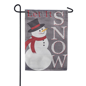 RUSTIC LET IT SNOW FLAG - GARDEN FLAG