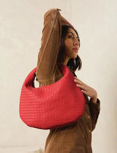 Load image into Gallery viewer, VALENTINA WOVEN HOBO Cherry Red
