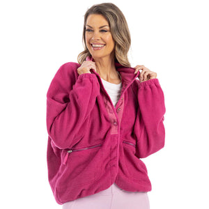 LONDON SNAP JACKET - HOT PINK