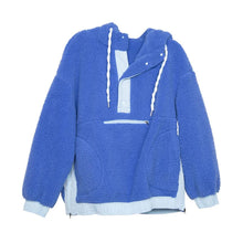 Load image into Gallery viewer, TWO-TONED SHERPA PULLOVER - BLUE
