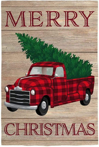 HOLIDAY PLAID TRUCK HOUSE FLAG - HOUSE FLAG