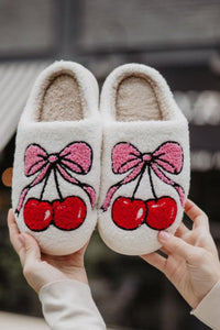 CHERRY BOW SLIPPERS