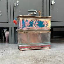 Load image into Gallery viewer, JADELYNN BROOKE ROSE GOLD IRIDECENT LUNCH TOTE
