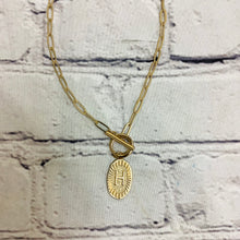 Load image into Gallery viewer, GOLD STAMP INITIAL NECKLACE
