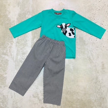 Load image into Gallery viewer, CORA THE COW APPLIQUE PANT SET
