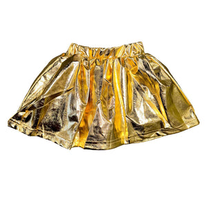 METALLIC KID SHORTS - GOLD