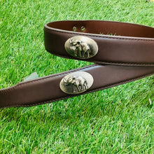 Load image into Gallery viewer, ALABAMA CONCHO BROWN LEATHER BELT

