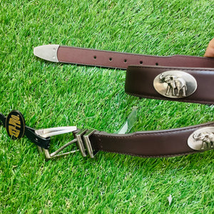 ALABAMA CONCHO BROWN LEATHER BELT