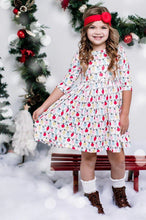 Load image into Gallery viewer, MERRY &amp; BRIGHT 3/4 SLEEVE TWIRL DRESS
