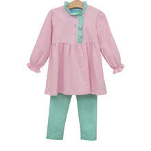 Load image into Gallery viewer, SCARLETT PANT SET - PINK STRIPE/MINT
