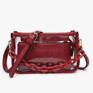 JESSICA CLEAR CROSSBODY BAG - 2WAY SHOLDER OR HANDBAG