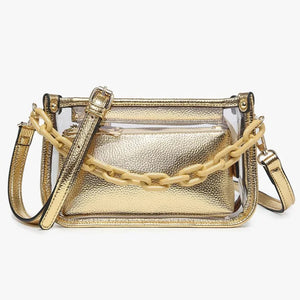 JESSICA CLEAR CROSSBODY BAG - 2WAY SHOLDER OR HANDBAG