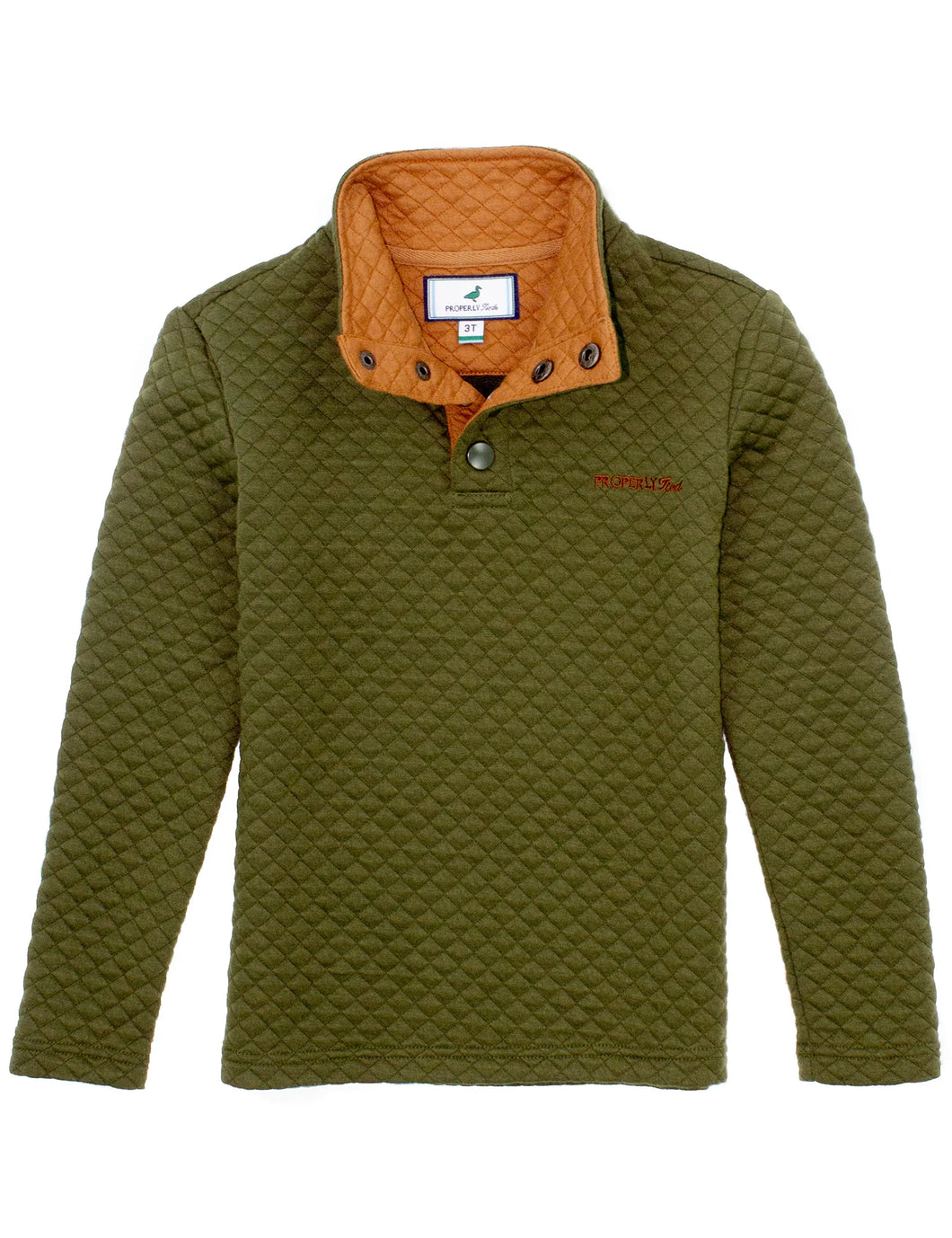 PROPERLY TIED BOYS CLUB PULLOVER - OLIVE