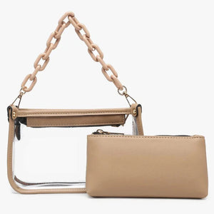 JESSICA CLEAR CROSSBODY BAG - 2WAY SHOLDER OR HANDBAG