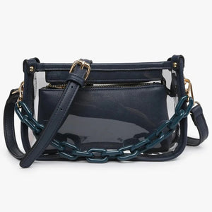 JESSICA CLEAR CROSSBODY BAG - 2WAY SHOLDER OR HANDBAG