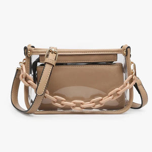 JESSICA CLEAR CROSSBODY BAG - 2WAY SHOLDER OR HANDBAG