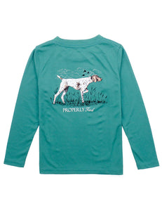 PROPERLY TIED POINTER L/S TEE TEAL