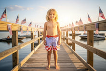 Load image into Gallery viewer, PROPERLY TIED BOYS RIVIERA SWIM TRUNK - FREEDOM

