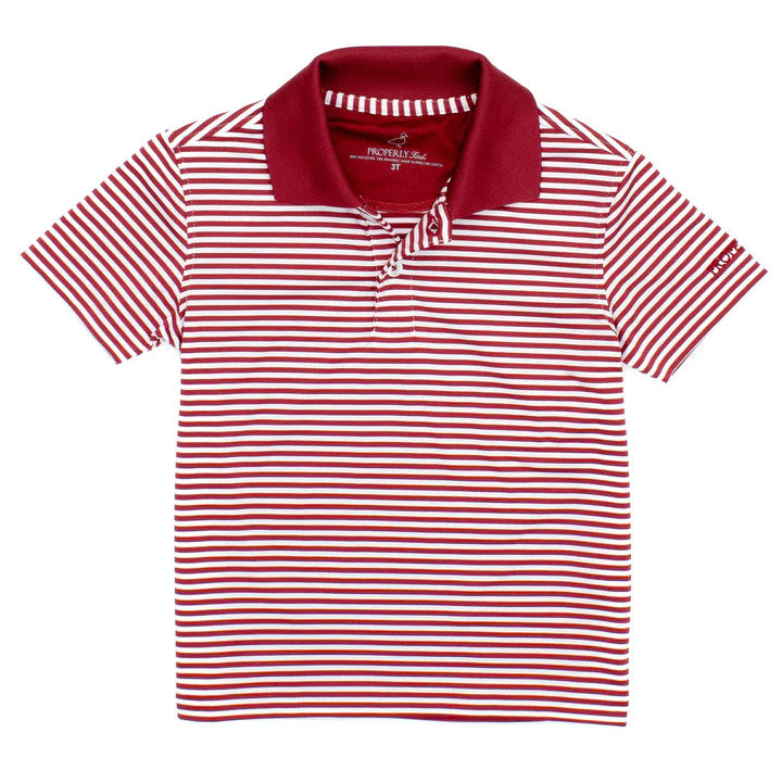 PROPERLY TIED BOY'S DALLAS POLO - CRIMSON