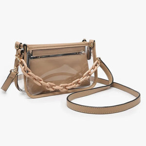 JESSICA CLEAR CROSSBODY BAG - 2WAY SHOLDER OR HANDBAG