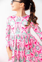 Load image into Gallery viewer, JINGLE BOWS POCKET TWIRL DRESS
