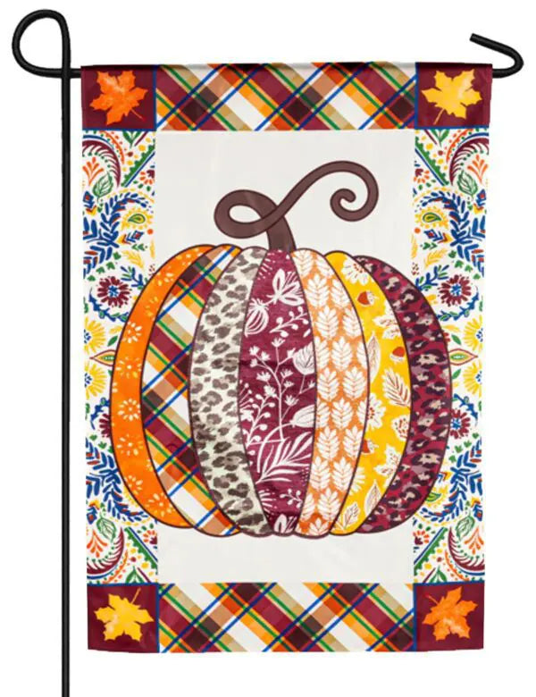 PATTERN PATCH PUMPKIN GARDEN FLAG