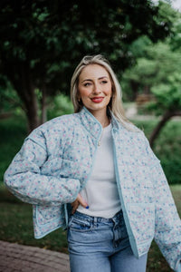DAINTY FLORAL QUILTED JACKET
