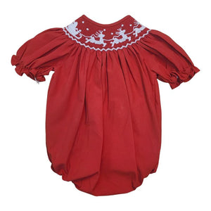 SANTA SLEIGH SMOCKED RED BUBBLE